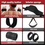 Bdsm Sex Bondage Kit - Thigh And Wrist Restraint Cuffs, Neck To Leg Sex Toy With Handcuffs, Doggy-Style Swing, And Leg Straps For Couples' Sm Games