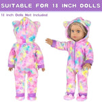 American 18" Doll Clothes And Sleep Bag Accessories,Sleepover Outfit Set Fits 18 Inch Dolls Include Rainbow Costume,Unicorn Style Pillow,Eye Mask,Shoes,Animal Toy Gifts For Girls (No Doll)