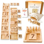 Counting Pegs - A Ten Frame Math Game With Addition And Subtraction Flash Cards, A Wooden Montessori Math Toy & Math Manipulatives Number Peg Boards For Kids 3 4 5 6 7