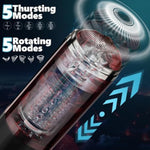 Automatic Male Masturbator Mens Sex Toys - Penis Pump Sex Toy For Men With 10 Vibration & 5 Thrusting Rotating Modes, Pocket Pussy Electric Male Stroker Toy Adult Toys (Black+Red)