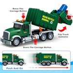 Kids Toys For 3 4 5 6 7 8 Years Old Boys, 15" Large Garbage Truck Toy, Friction Powered Garbage Recycling Truck With Lights And Sounds, 3 Trash Bins With Trash Cards, Birthday Gifts For Boys Girls