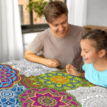 2 Pack Giant Mandala Coloring Posters, 39 x 26 Inch Jumbo Art Activity