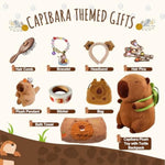 Capybara Plush Gifts For Girls 4 5 6 7 8 9 10+ Years Old, Kids Cute Capybara Toys With Stuffed Animal/Keychain/Bag/Bath Towel/Hair Pins/Bracelet/Headband, Christmas Birthday Plush Toys Set