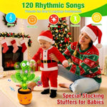 Baby Toys Dancing Talking Cactus, Volume Adjustable Mimicking Recording Cactus Toy Repeats What You Say, Toddler Toys Singing Cactus With 120 Songs, Tummy Time Toys For Kids Boys Girls