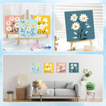 4 Pack Framed Paint by Numbers Kit, Flower Canvas Art Set for Kids Ages 8-12