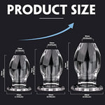 Acrylic Glass Hollow Tunnel Butt Play Anal Plug Set, Clear Small Large Big But Trainer Anus Plug Stretcher Kits For Men And Women, Adult Sex Gay Lesbian Toys For Couple Beginner(3 Pics)