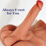 Tan Huge Dildo Sex Doll Torso For Black Women Masturbation, Female Tpe Sexdoll With Flexible Realistic Penis, Woman Masturbator For Orgasm Sex Pleasure, Unisex Adult Sex Toy For Solo Couple Threesome