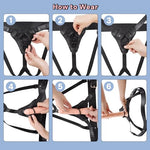 Strap on Dildo Harness Adult Sex Toys for Lesbian, Adjustable Waist and Thigh Straps with 3 Silicone O-Rings for Women Gay Couple Vaginal Anal Play