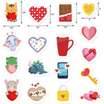 400 Pcs Valentine's Day Foam Stickers, Hearts, Animals & Cupcakes for DIY Crafts