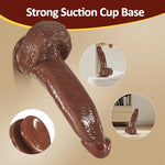 11.4 inch Big Realistic Dildo Brown,Large BBC Dildo with with Small Glans & Strong Suction Cup for Hands-Free Play,Sex Toys for Men Women Gay