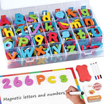 Magnetic Letters Kit, A-Z Foam Magnetic Letters, Alphabet Letters With Large Double-Side Magnet Board And Learning Cards, Educational Refrigerator Magnets For Preschool Learning Spelling (Colorful)