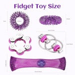 8Pcs Sensory Fidget Toys With Fidget Spinner,Spiky Sensory Finger Acupressure Rings Bike Chain Marble Mesh Fidgets Quiet Toys For Autism,Anxiety Toy Easter Stocking Stuffers Gift For Boys Girls