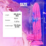 Monster Dildo Colourful Big Grain Corn Adult Sex Toy With Strong Suction Cup 8 Inch Flexible Soft Vegetable Dildos - Pink