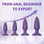 Silicone Anal Plug, Pack Of 4 Butt Plugs Training Set For Beginners Advanced Users, Prostate Sex Toys For Men,Women Couples(Purple)