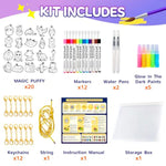 3D Art Craft Kits, 20 Pieces Glow in the Dark Magic Puffy Animals