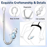 Vibrating Anal Hook Anal Plug, 3 Balls Anal Vibrator Anal Trainer Butt Plug With 9 Vibration Modes, Metal Anal Dilator Vagina Hook G Spot Stimulator Sm Sex Toys For Beginners Gay Women Couples