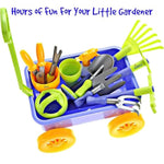Garden Wagon & Tools Toy Set Premium 15 Pcs Kids Gardening Tools & Wagon Toy Set - Sturdy & Durable - Top Yd, Beach, Sand, Garden Play Set For Kids & Toddlers