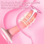 Anal Dildo Anal Sex Toy,Skin-Like Liquid Silicone Anal Plug Trainer For Comfortable Long-Term Wear,Comfortable Curved Ergonomics With Flared Suction Cup Base,Women Men Adult Toys (Pink)