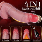 8.3" Thick Big Thrusting Dildo Vibrator, 2" Diameter, Heated Tip & Remote