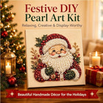 Christmas Pearl Diamond Art Kit for Adults, DIY Gem Craft for Beginners