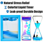 3 Pack Liquid Motion Timer, Penguin Bubbler & Moving Sand Desk Toys