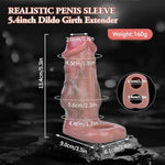 Penis Sleeve Enlarger With Knot, Thick Cock Sheath Realistic Silicone Penis Extension Girth Extender With Cock Ring Enhance Erection Cock Enlargement For Adult Sex Play