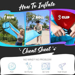 Inflatable Lounger | 210T Polyester Inflatable Chair | No-Pump Blow Up Couch | Camping Couch Air Sofa Bed W/ 450 Lbs. Cap., Pockets & Matching Bag | Use As Inflatable Couch For Adults & Kids