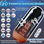 20 Sucking 20 Vibration 4 Lang Voices Brown Automatic Male Masturbator Sex Toys Penis Pump For Men Upgraded Blowjob Toy Hands Free Pocket Pussy Male Stroker Adult Male Sex Toys 3D Realistic Textured
