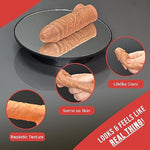 Penis Sleeve Extender Cock Sleeve Extension Sheath Silicone Penis Ring Enlarge Thicken Reusable Realistic Condom Enlarger Male Sex Toy for Men Couples (6")