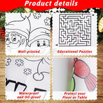 82 x 54 Inch Christmas Giant Coloring Tablecloth, Reusable Holiday Poster for Kids