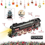 Train Set For Kids, Electric Train Toys With Realistic Light Sounds Smoke, Christmas Train Model Gifts For Toddlers Boys Girls, Steam Locomotive, Luxury Track & 2 Glowing Passenger Carriages
