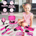 Kids Hairdressing Set Pretend Hair Styling Set For Girls, Toy Hairdressing Set With Hairdryer And Stylist Accessories, Vanity Bag Beauty Set Hairdresser Role Play Toys For Kids