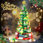 Christmas Tree Building Block With Led Light, Rotating Christmas Tree 2024 Building Set For Adults, Christmas Tree Building Kit Xmas Gift For Boys And Girls (Non-Advent Block)