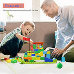 Marble Run Building Blocks, 145 Pcs Classic Big Blocks Stem Toy Bricks Set Kids Race Track Compatible With All Major Brands Bulk Bricks Set For Boys Girls Toddler Age 3,4,5,6,7,8+