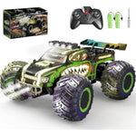 Remote Control Car,Rc Cars Toy,High Speed 20 Km/H Rc Truck Off-Road With 2 Headlights And 2 Rechargeable Battery,Dinosaur Toys Gift For Adult Boys Kids 4+ Years