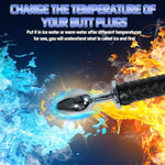 42.5In Stainless Steel Analplug Sm Adult Sex Toys Butt Plugs Faux Leather Fetish Couple Toys Anal Masturbation For Spanking