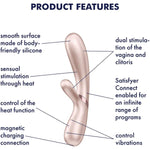 Hot Lover Connect App Vibrator Sex Toy | Adult Toys For Women | Rabbit Vibrator + Heat + App | Vibrating Sexual Pleasure Device | Stimulation Vibrators | Woman Sextoy (Pink)