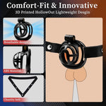 Male Chastity Cage with Elastic Belt & Invisible Lock - Chastity Device with 4 Sizes Rings for Man Penis Exercise Bondage Gear & Accessories Lightweight Adult Sex Toys?Black?