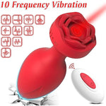 Anal Plug Sex Toys Vibrators 4Pcs Butt Plug Remote Control With 10 Vibrating Modes, Adult Toys For Woman Men Couples Prostate Massager Red