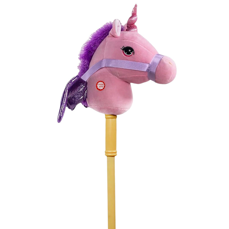 : Music Stick Animal Pink Unicorn Music Button, Sturdy Two Piece Stick W/Co