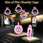 Ergonomic Male Chastity Cage With 4 Sizing Rings & 2 Keys, Flat Breathable Daisy Design, Hidden Lock Chastity Device Bondage Sex Toy For Men And Couples (Pink,Cage)