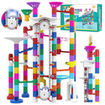 Big Motorized Marble Run - Construction Building Blocks Toys 220Pcs Marble Race Track With Elevator,Educational Stem Game Christmas Birthday Gifts For Kids 3-5 4-8 8-12 (B-Colorful)