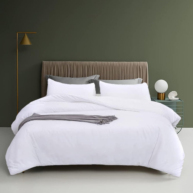 White Comforter King Size, 3 Pieces Lightweight Solid White Bedding Set King,