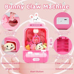 Claw Machine For Kids, Bunny Toy Glowing Arcade Game With Led Lights & Sound, Mini Rabbit Vending Machines Candy Grabber Prize Dispenser With Mini Plush Dolls, Home Party Easter Birthday Gifts