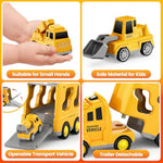 Toddlers Construction Toys For Kids 3-9 Year Old?5 In 1 Friction Power Vehicle Car For 3 4 5 6 7 Years Old Boys Girls?Carrier Truck Transport Toys For Christmas And Birthday Gifts