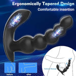 Vibrating Anal Beads Anal Plug, 5 Balls Anal Vibrator Anal Trainer Butt Plug With 10 Vibration Modes, Silicone Anal Dilator Vagina G Spot Stimulator Sm Sex Toys For Beginners Gay Women Couples