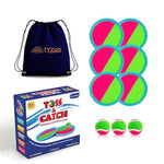 Toss And Catch Ball Set, Outdoor Games, Beach Games For Kids, Toss Ball And Catch Game Set For Kids/Family (6 Paddles, 3 Balls And 1 Storage Bag) (Pink-Green)