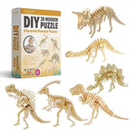 Diy 3D Wooden Puzzle – 6 Assorted Dinosaur Bundle Pack Set Brain Teaser Puzzles Educational Stem Toy Adults And Kids To Build Safe And Non-Toxic Easy Punch Out Premium Wood Jp2B1