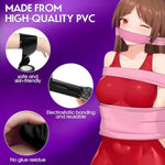 3 Pcs Bdsm Bondage Restraints Tape Set – 52 Feet Versatile Sm Adult Toy For Couples,Sexual Restraint Tape Electrostatic Tape?Black, Red, Pink, Peach Red?