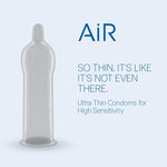 Air Ultra-Thin Condoms for Men β High Sensitivity, Lubricated, Straight-Walled, 10 Ct